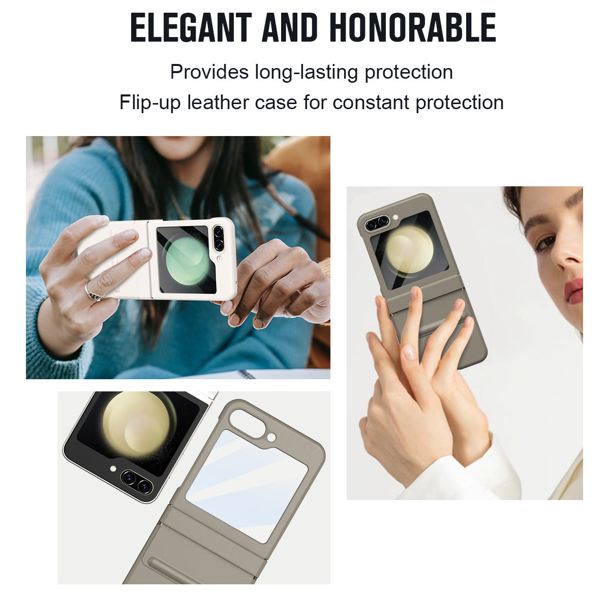 Samsung Galaxy Z Flip5 Leather Hinge Full Cover Protective Case