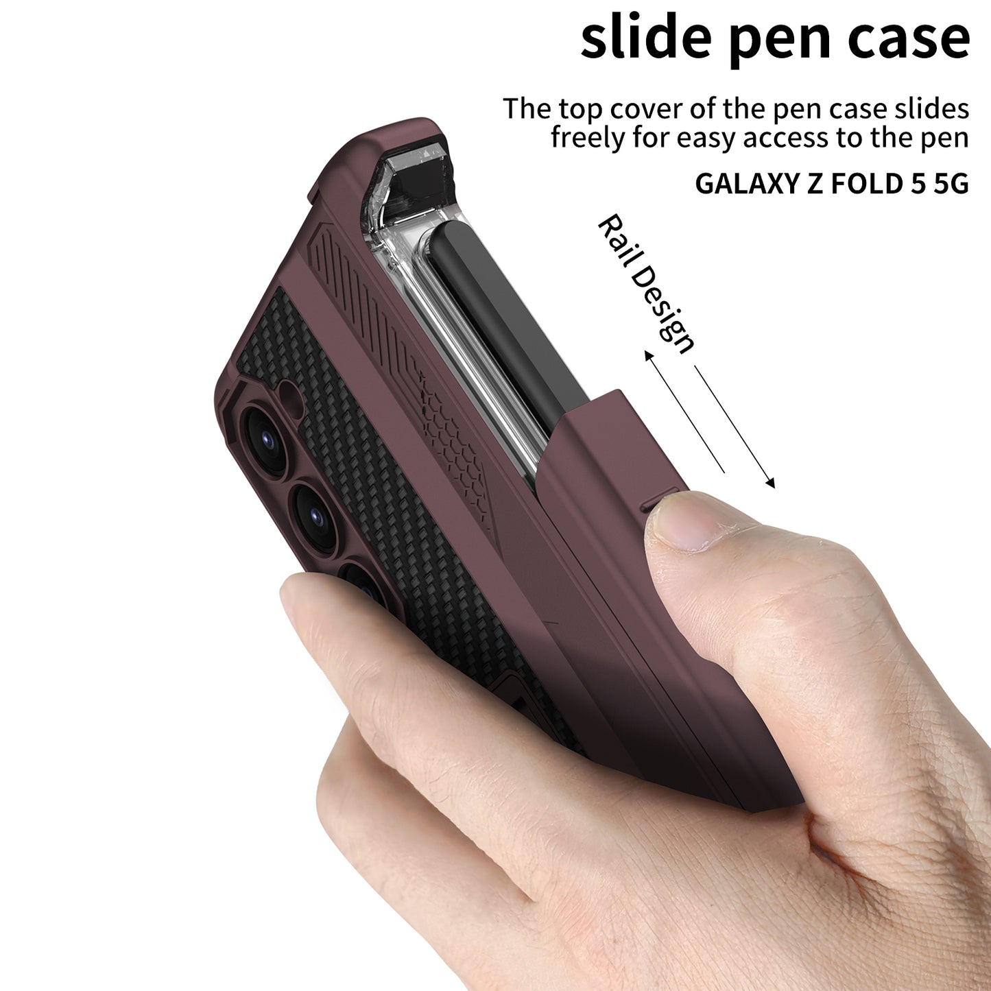 Magnetic All-included Screen Tempered Glass Film Phone Cover With Slide S Pen Case For Samsung Galaxy Z Fold5