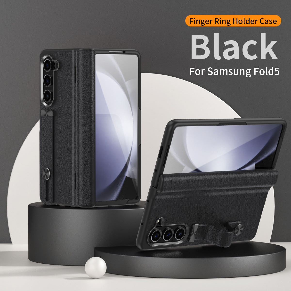 Luxury Waterproof Leather Wristband Stand Hinge Protective Case with Screen Protector For Samsung Galaxy Z Fold6 Fold5
