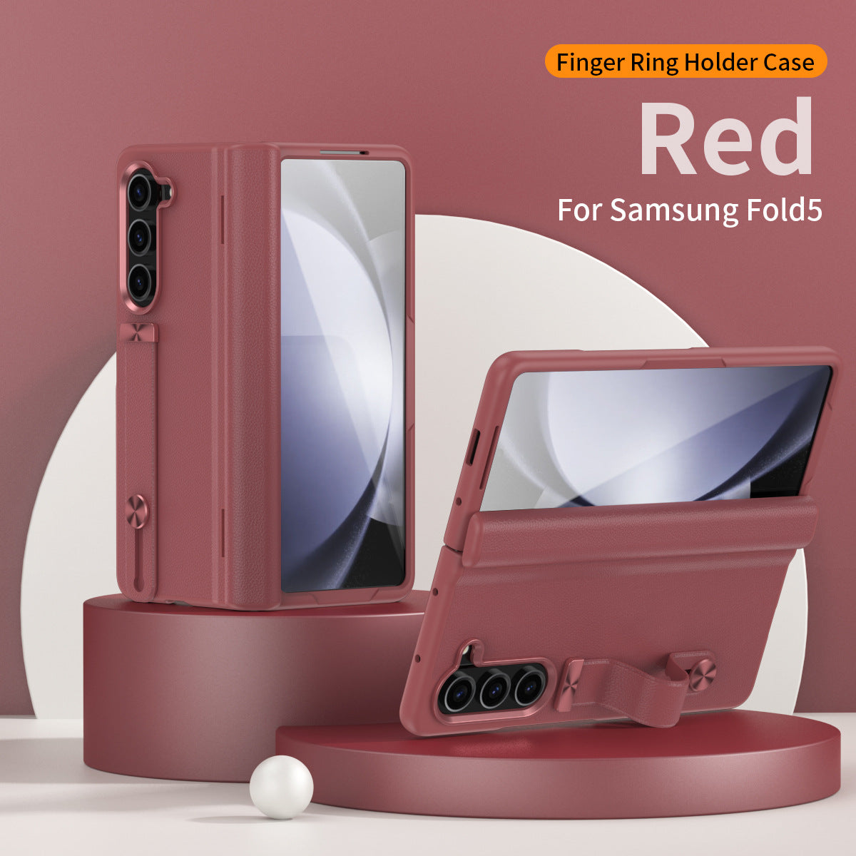 Luxury Waterproof Leather Wristband Stand Hinge Protective Case with Screen Protector For Samsung Galaxy Z Fold6 Fold5