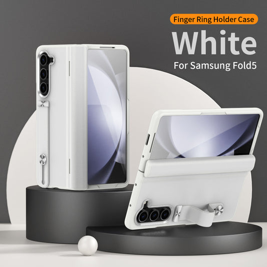 Luxury Waterproof Leather Wristband Stand Hinge Protective Case with Screen Protector For Samsung Galaxy Z Fold6 Fold5