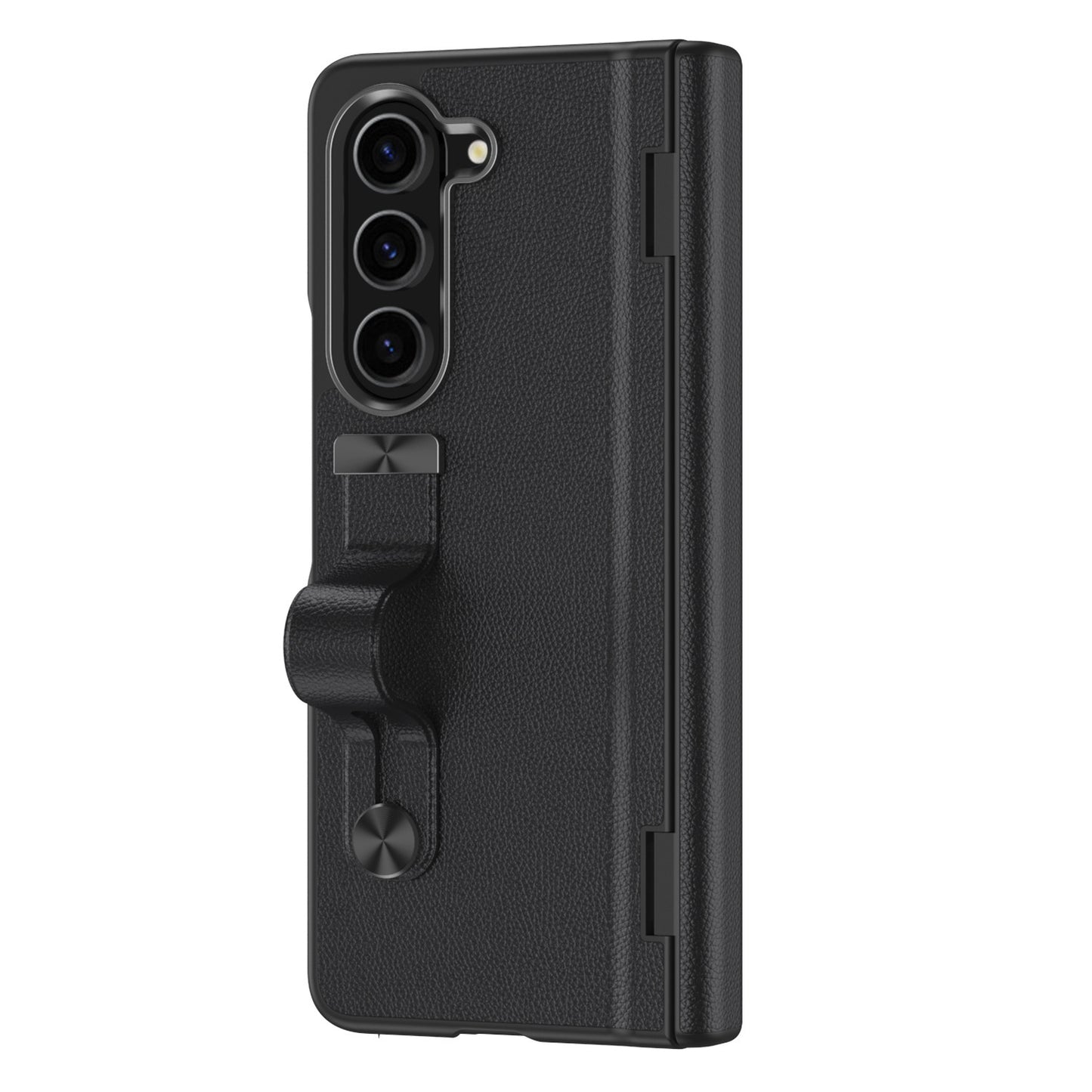 Luxury Waterproof Leather Wristband Stand Hinge Protective Case with Screen Protector For Samsung Galaxy Z Fold6 Fold5