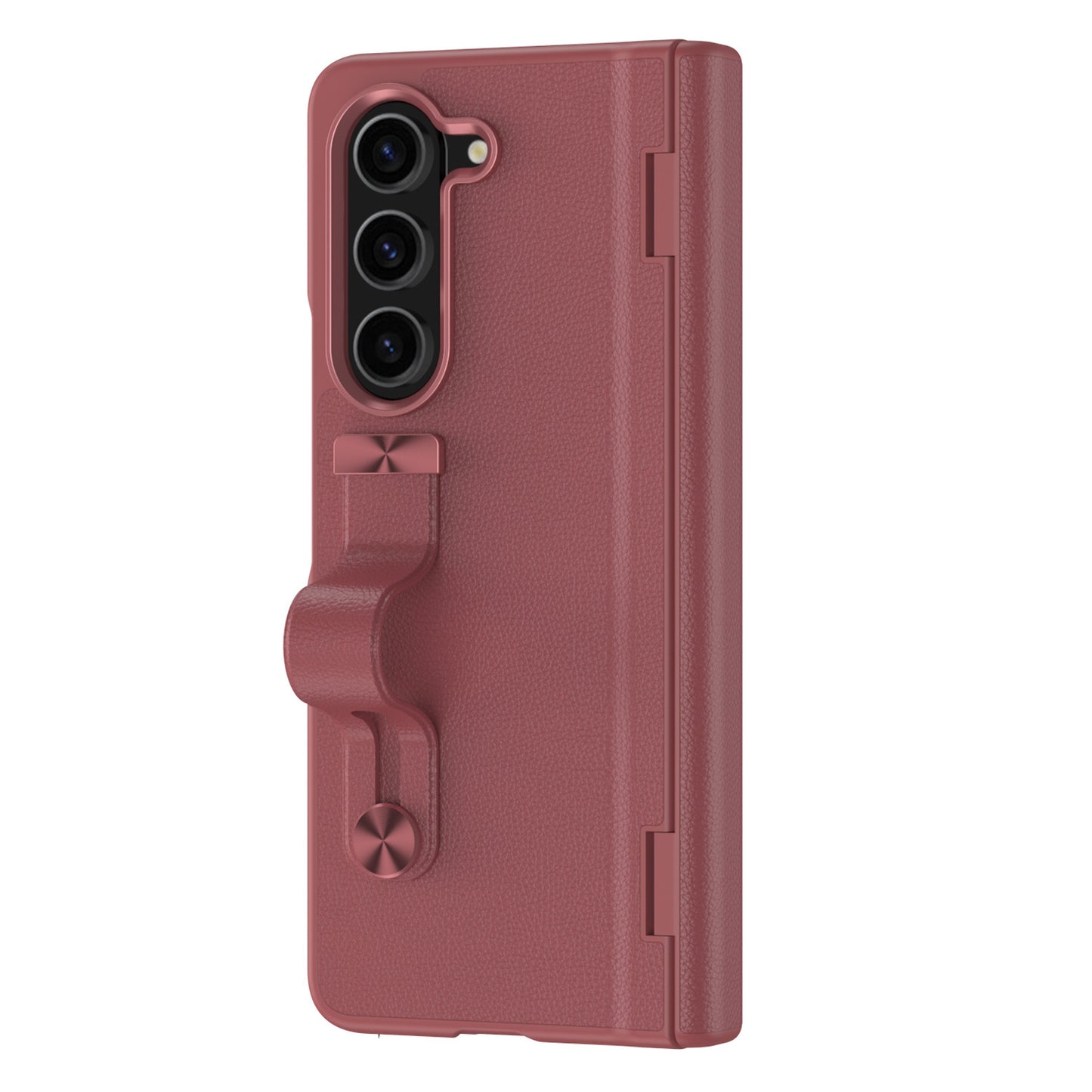 Luxury Waterproof Leather Wristband Stand Hinge Protective Case with Screen Protector For Samsung Galaxy Z Fold6 Fold5