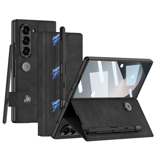 Magnetic Leather All-included Screen Glass Film Case With S Pen Slot For Samsung Galaxy Z Fold6
