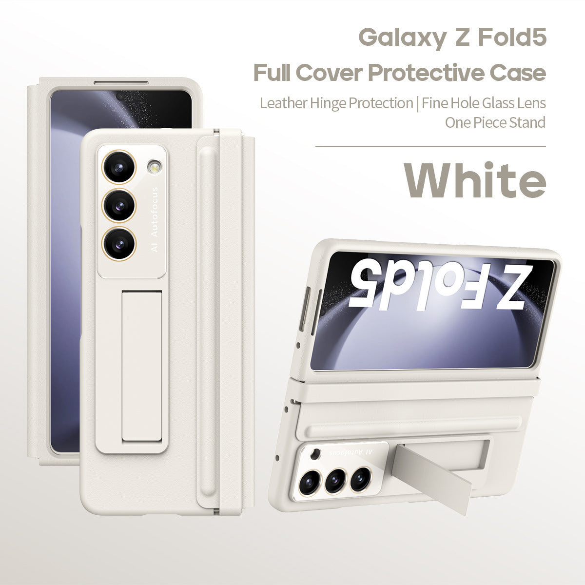 Lens protector Leather phone case with invisible bracket For Samsung Galaxy Z Fold4 Fold5