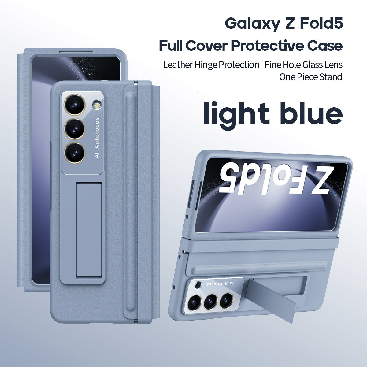 Lens protector Leather phone case with invisible bracket For Samsung Galaxy Z Fold4 Fold5