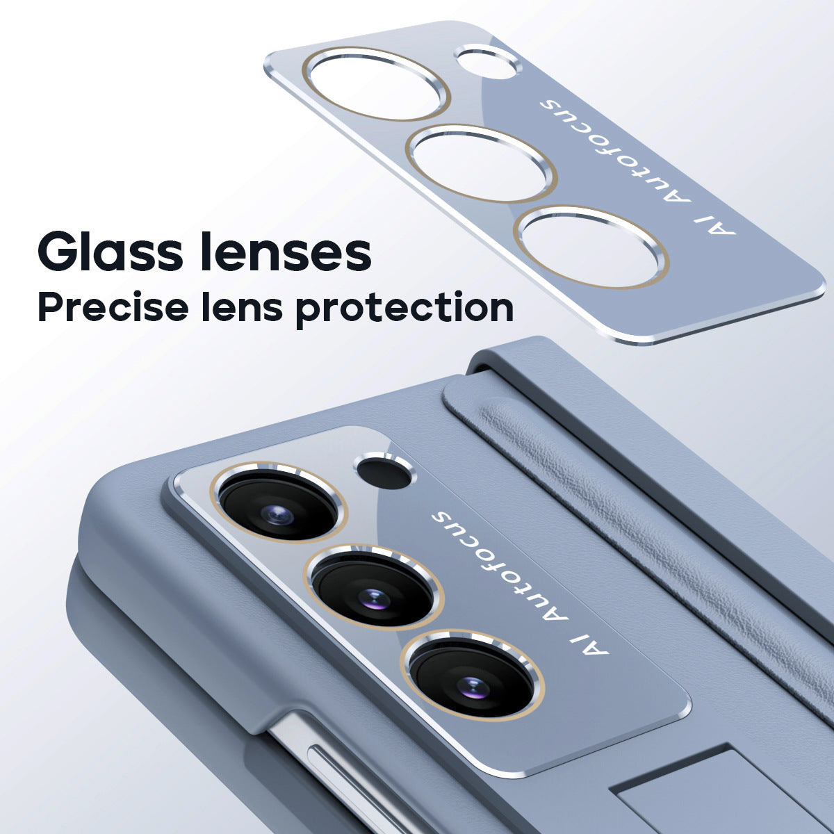 Lens protector Leather phone case with invisible bracket For Samsung Galaxy Z Fold4 Fold5