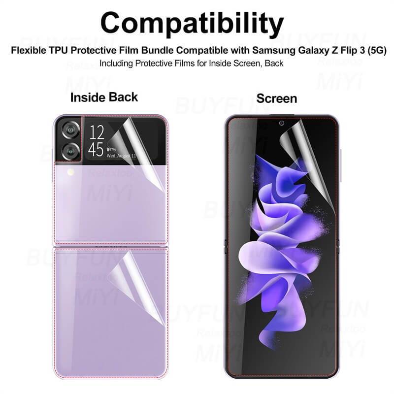 High-End Protective HD Hydrogel Film 3PCS - Samsung Galaxy Z Flip 3 5G Hydrogel Film Screen Protector