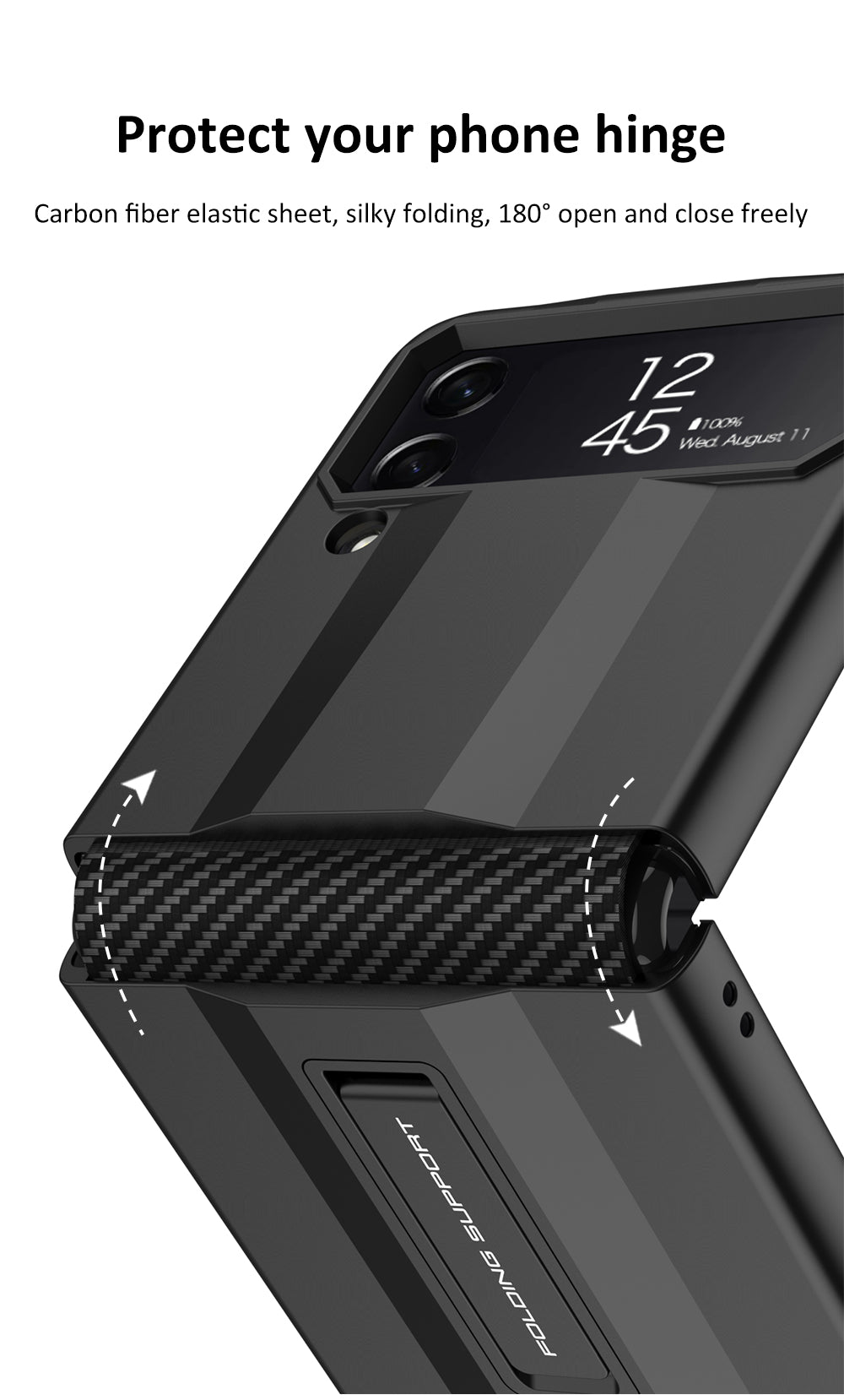 Full Protection Shockproof Phone Case With Folding Stand For Samsung Galaxy Z Flip4 5G