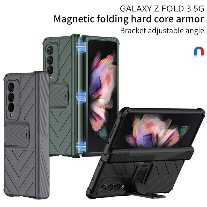 Magnetic Armor All-included Protective Cover With Hinge Holder For Samsung Galaxy Z Fold 3 5G / S22 series