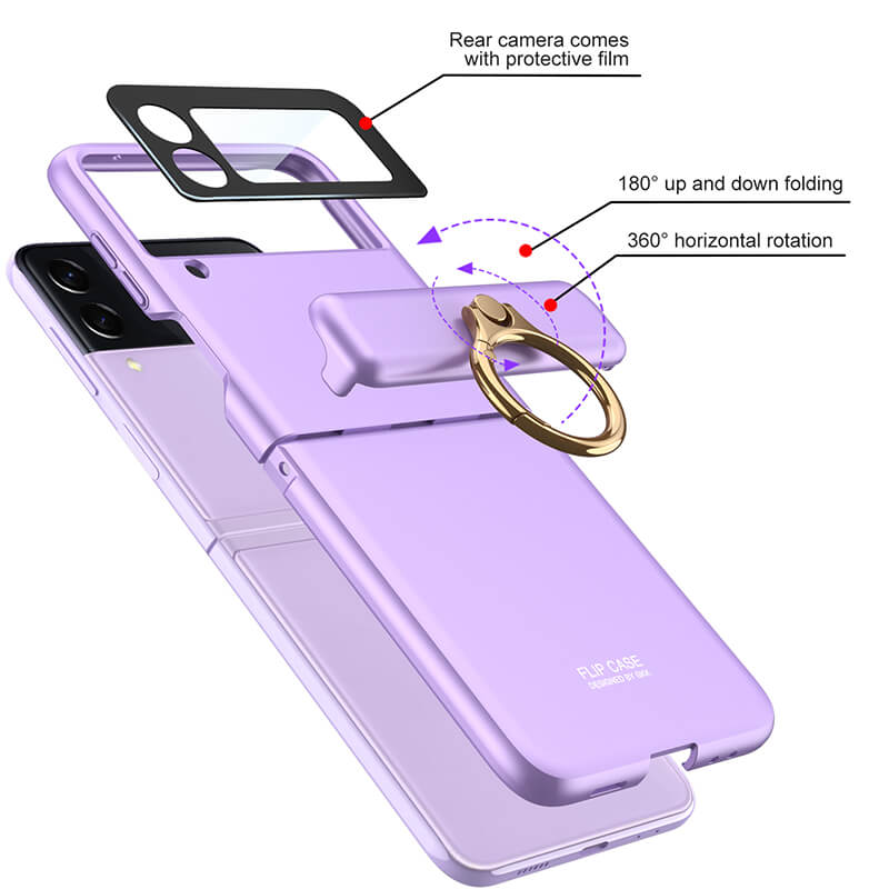 Magnetic All-inclusive Hinge Ring Holder Case For Samsung Galaxy Z Flip3 5G - GiftJupiter
