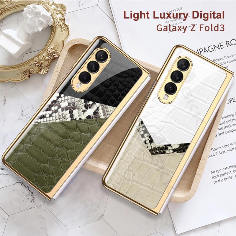Python Leopard Print Tempered Glass Case for Samsung Galaxy Z Fold 3 5G