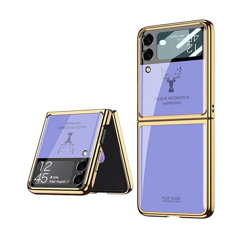 Luxury Deer Glass Samsung Z Flip 3 Case pphonecover