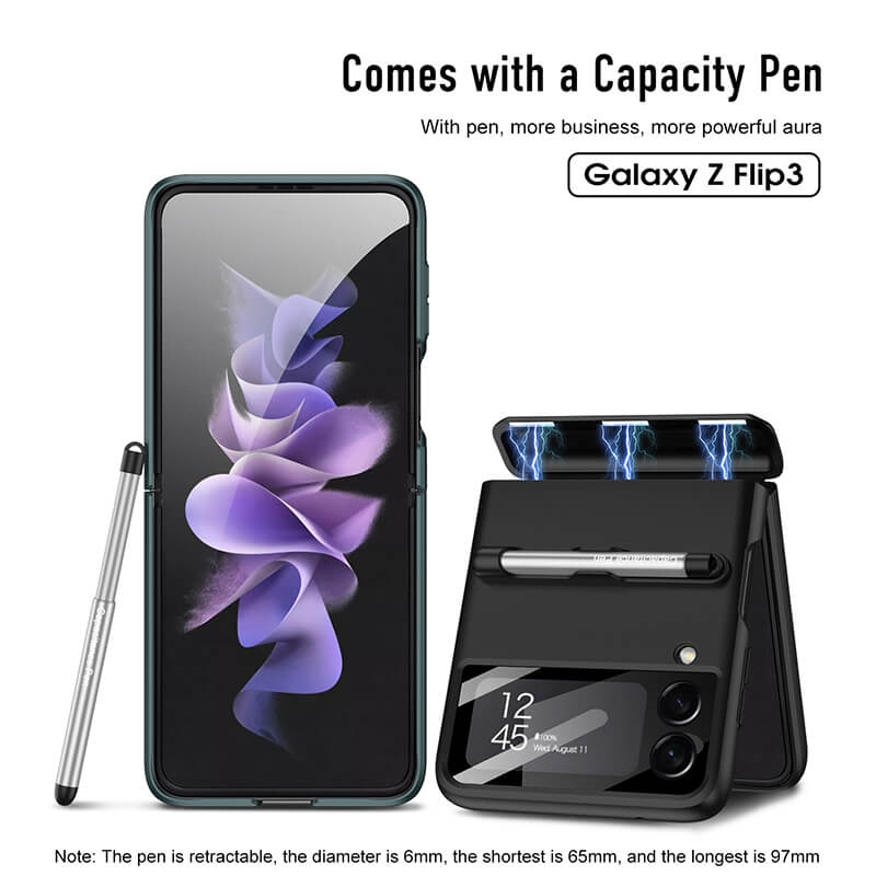 Magnetic All-included Shockproof Plastic Hard Cover For Samsung Galaxy Z Flip 3 5G