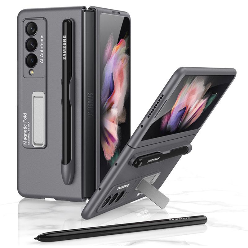 Magnetic Stand Holder Pen Slot Hard Protective Case For Samsung Z Fold 3 5G