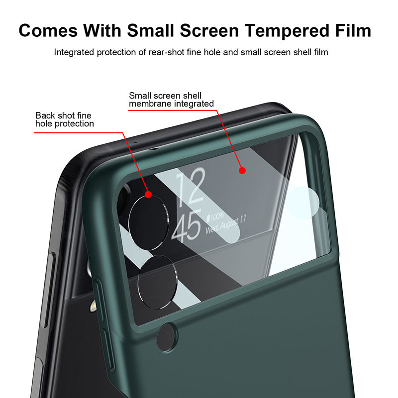 Ultra-Thin Matte Hard Cover For Samsung Galaxy Z Flip 3 5G Case With Back Screen Glass