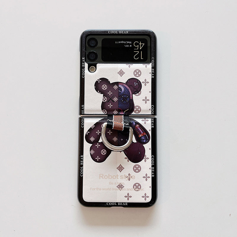 Bear Fashion Ring Phone Case For Samsung Galaxy Z Flip3/4
