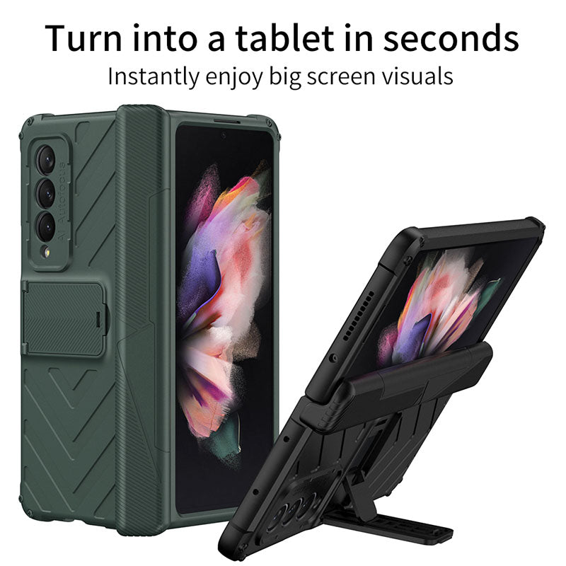 Magnetic Armor All-included Protective Cover With Hinge Holder For Samsung Galaxy Z Fold 3 5G / S22 series