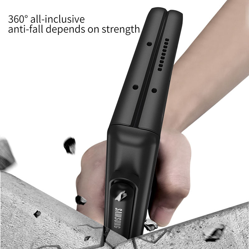 Magnetic Frame Plastic Stand Tempered Glass Screen All-included Case With Pen Slot For Samsung Galaxy Z Fold 3 5G