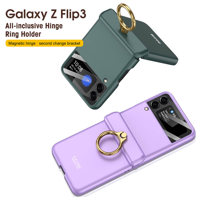 Magnetic All-inclusive Hinge Ring Holder Case For Samsung Galaxy Z Flip3 5G - GiftJupiter
