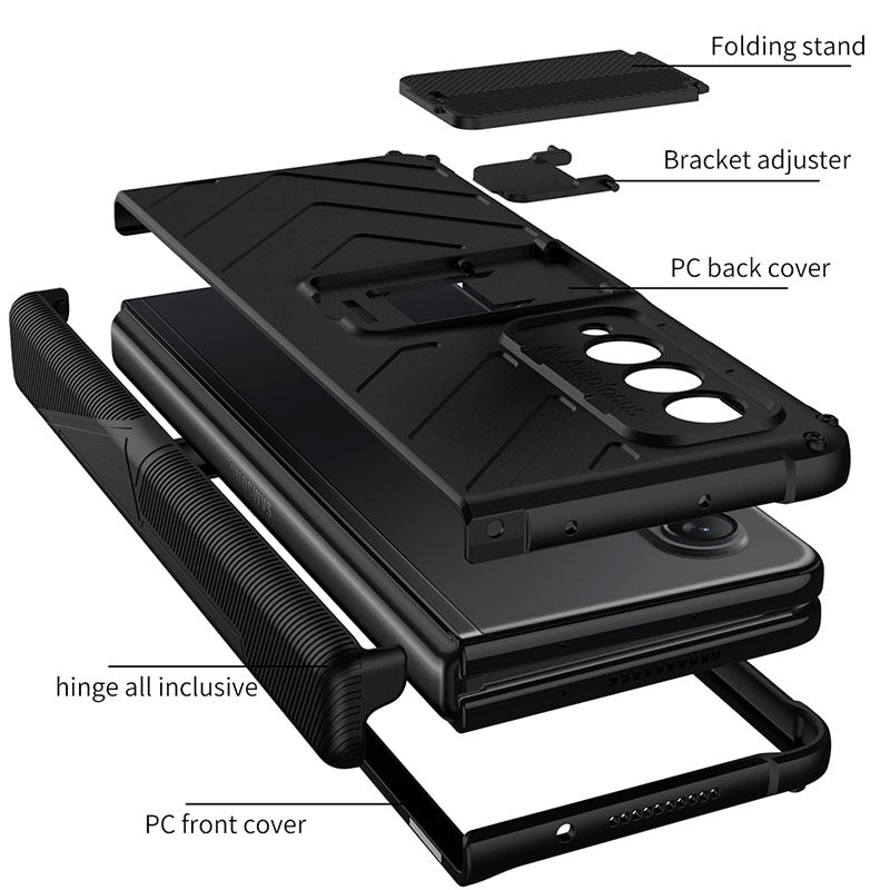 Magnetic Armor All-included Protective Cover With Hinge Holder For Samsung Galaxy Z Fold 3 5G / S22 series