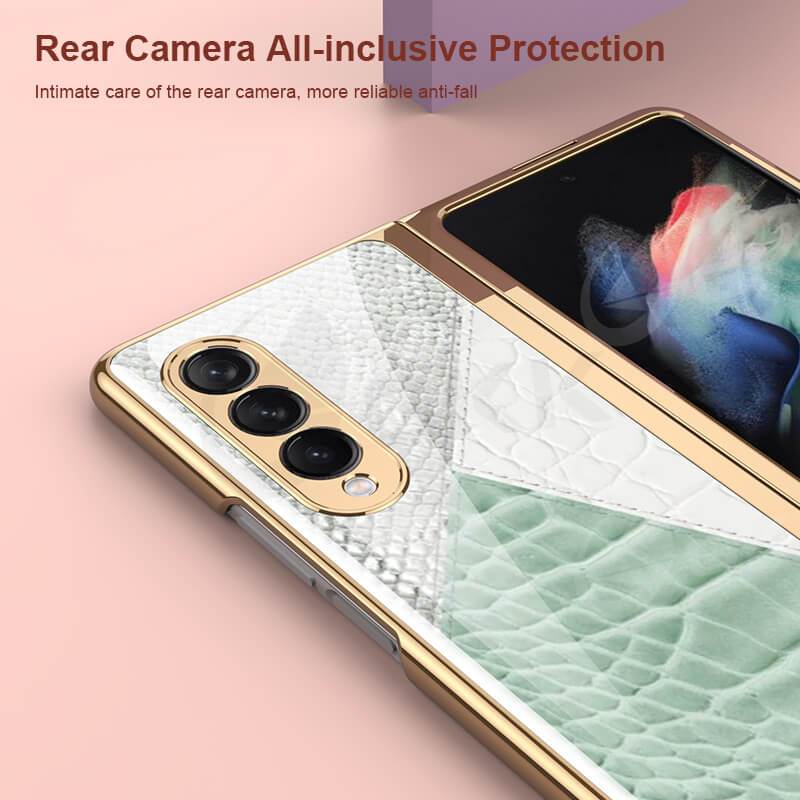 Python Leopard Print Tempered Glass Case for Samsung Galaxy Z Fold 3 5G