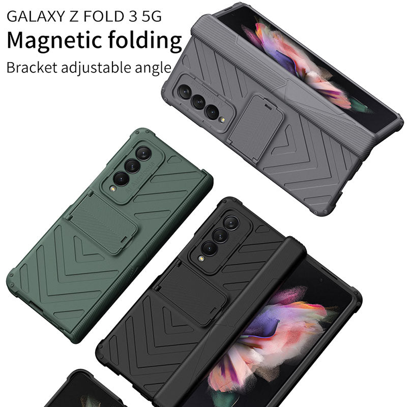 Magnetic Armor All-included Protective Cover With Hinge Holder For Samsung Galaxy Z Fold 3 5G / S22 series