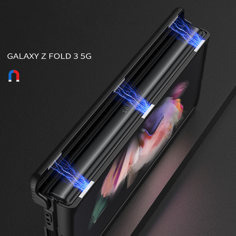 2022 Magnetic Armor All-included Hinge Holder Case For Samsung Galaxy Z Fold 3 5G