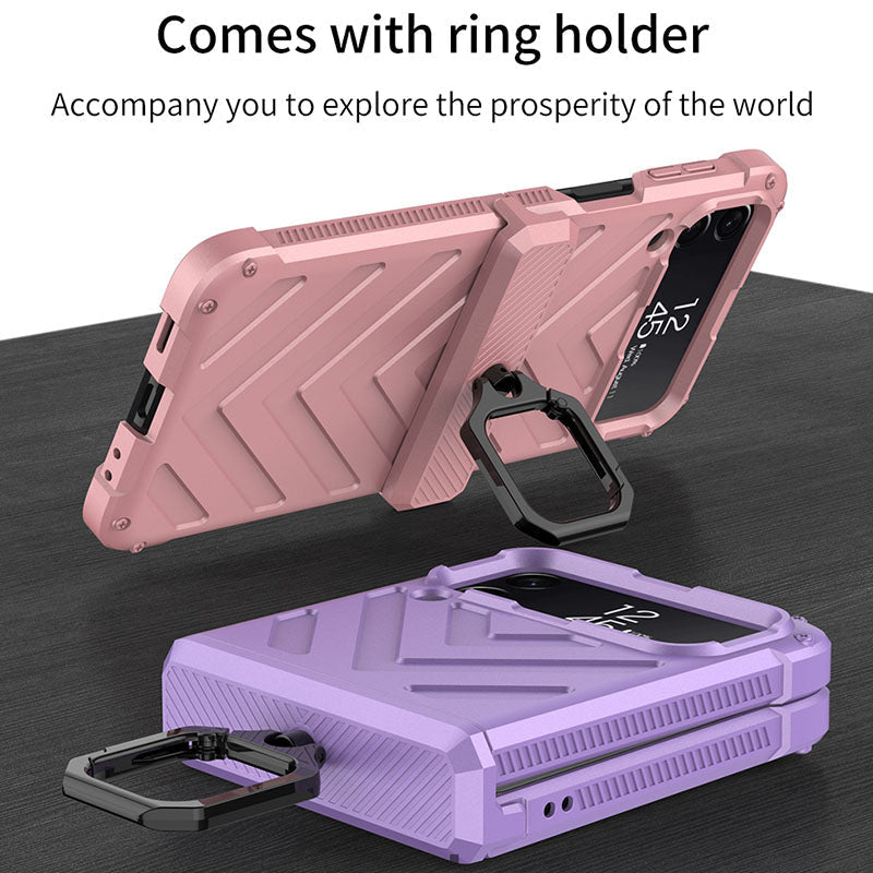 Magnetic Armor Ring Holder Case For Samsung Galaxy Z Flip3 5G