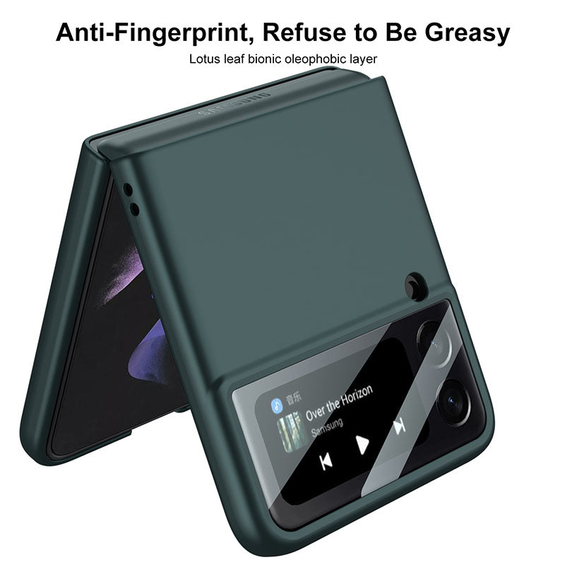 Ultra-Thin Matte Hard Cover For Samsung Galaxy Z Flip 3 5G Case With Back Screen Glass