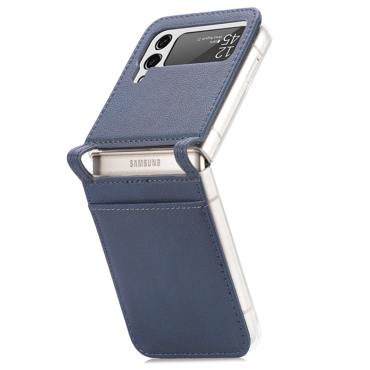 Luxury Card Holder Drop Protection Folio Cover For Samsung Galaxy Z Flip 3 5G pphonecover