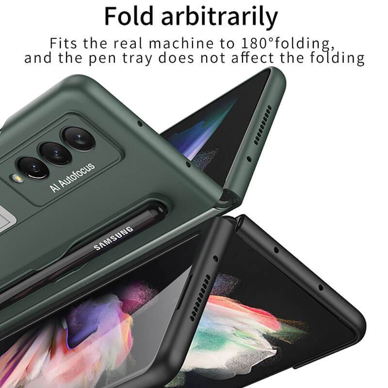 Magnetic Stand Holder Pen Slot Hard Protective Case For Samsung Z Fold 3 5G