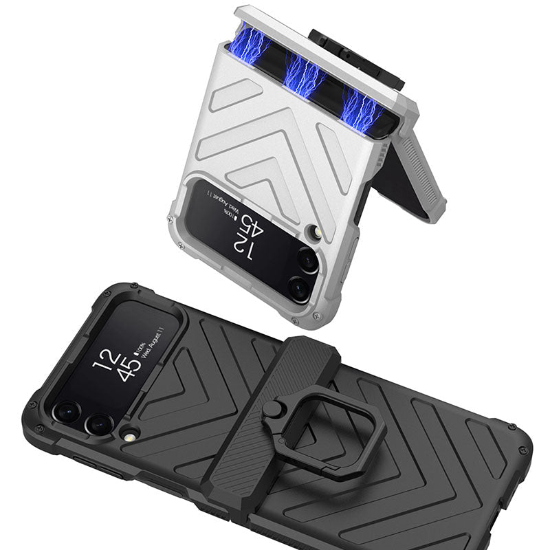 Magnetic Armor Ring Holder Case For Samsung Galaxy Z Flip3 5G