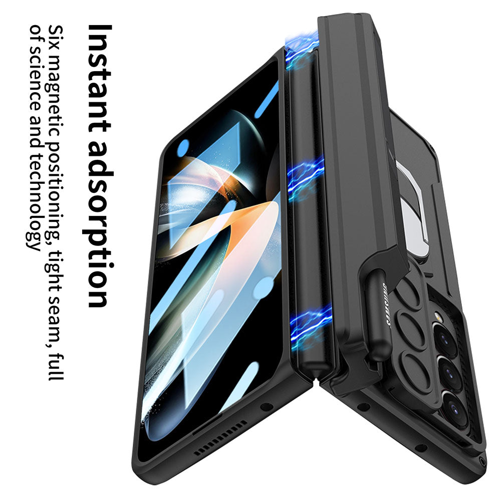 Magnetic Folding Armor Protective Case For Samsung Galaxy Z Fold 4 5G With Back Screen Protector
