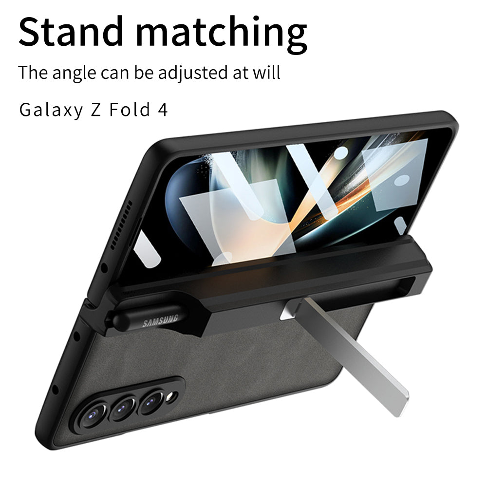 Magnetic Matte Leather Shockproof Pen Slot Phone Case With Bracket For Samsung Galaxy Z Fold4