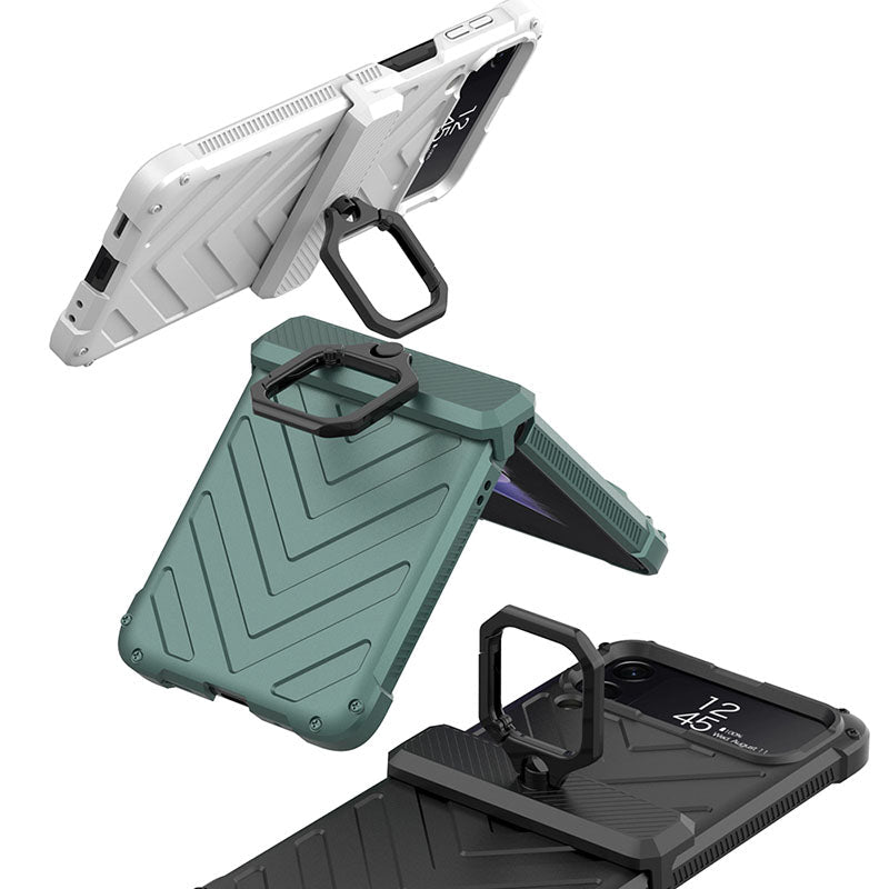 Magnetic Armor Ring Holder Case For Samsung Galaxy Z Flip3 5G