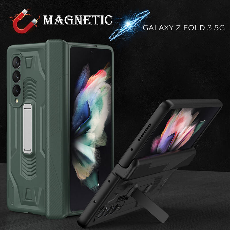 2022 Magnetic Armor All-included Hinge Holder Case For Samsung Galaxy Z Fold 3 5G