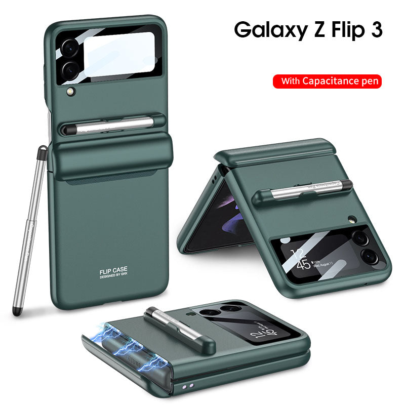 Magnetic All-included Shockproof Plastic Hard Cover For Samsung Galaxy Z Flip 3 5G