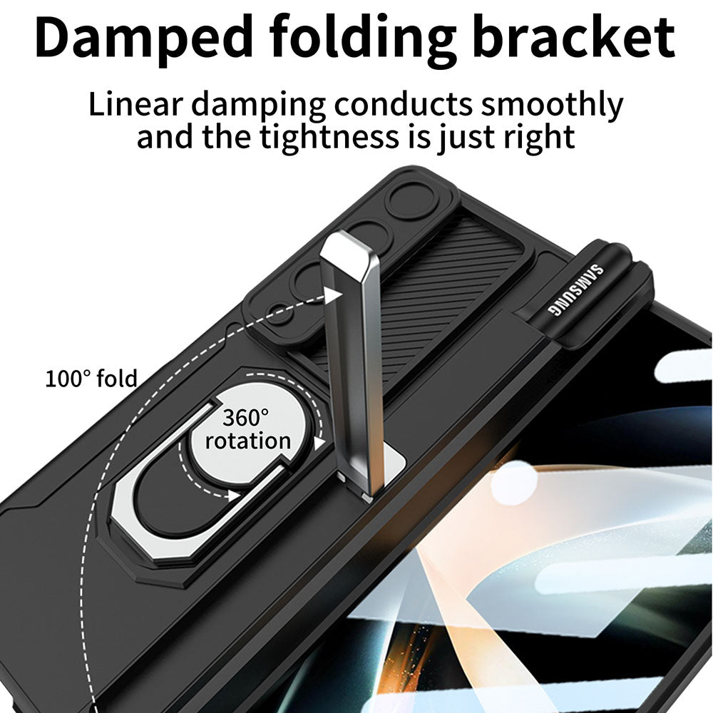 Magnetic Folding Armor Protective Case For Samsung Galaxy Z Fold 4 5G With Back Screen Protector