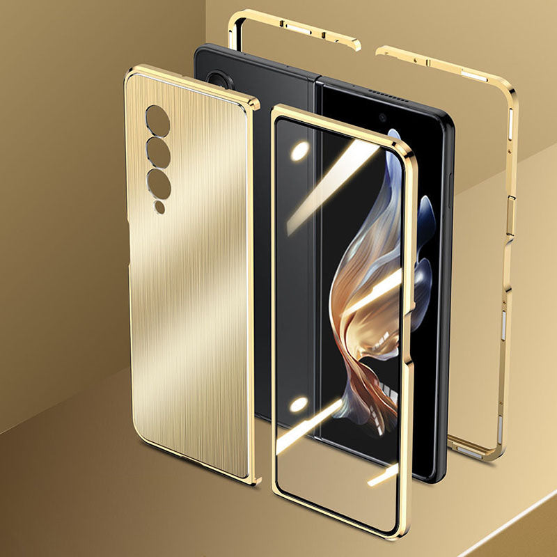 Samsung Galaxy Z Flip 3 Magnetic Brushed Metal Anti-fall Protective Cover For Galaxy Z Fold 3