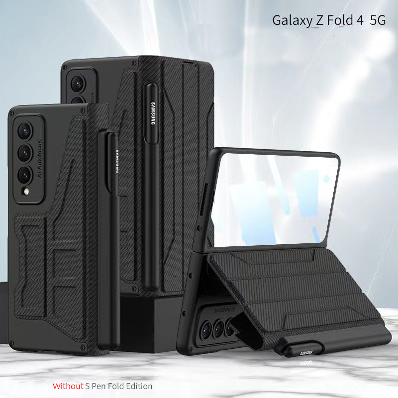 Leather Samsung Galaxy Z Fold4 5G Flip Case Cover With Film Detachable S Pen Holder