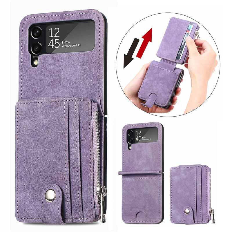 Detachable Card Holder Case For Samsung Galaxy Z Flip4 5G Flip4 Leather Case