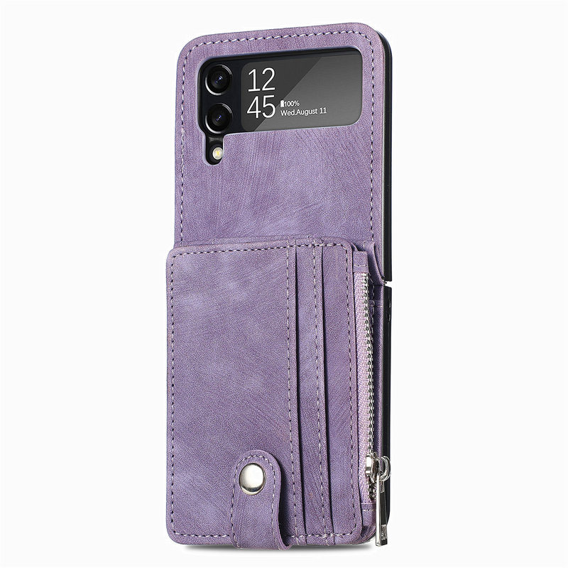 Detachable Card Holder Case For Samsung Galaxy Z Flip4 5G Flip4 Leather Case