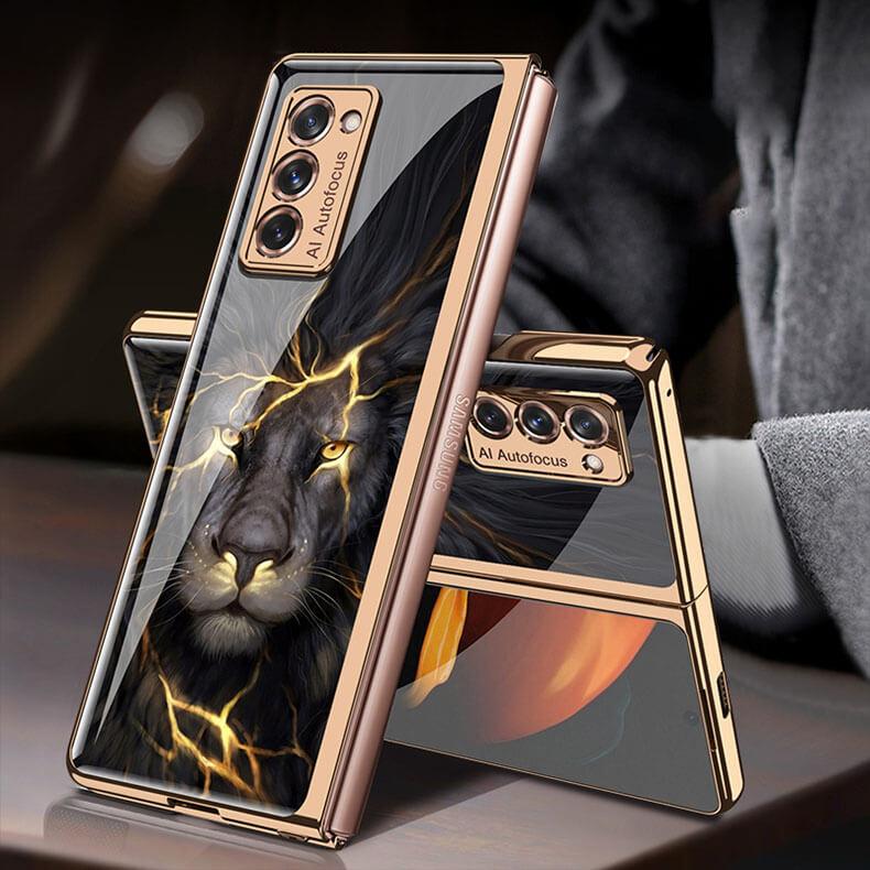 Luxury Plating Glass Case Anti-knock Protective Hard Edge Cover For Samsung Galaxy Z Fold 2 5G - VooChoice