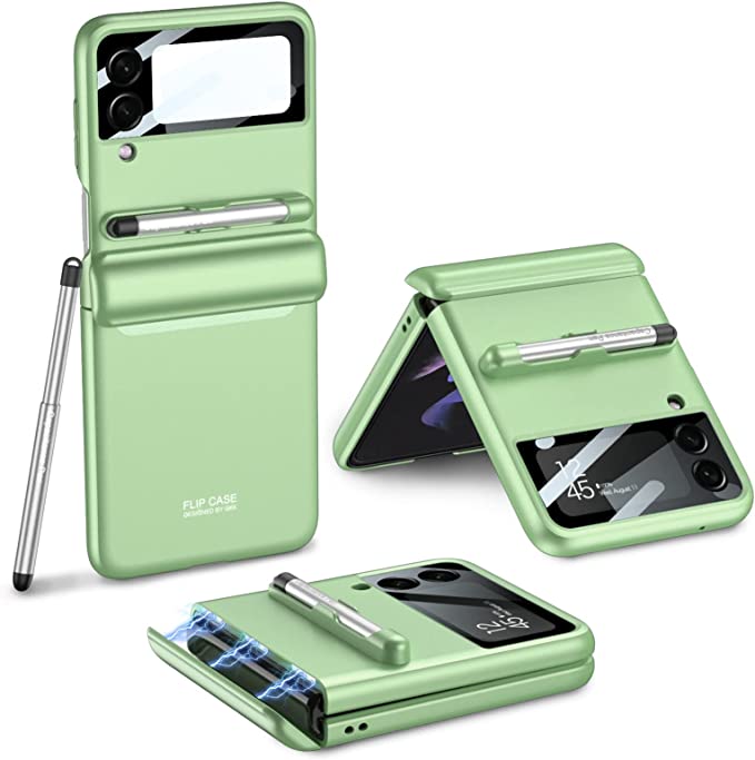 Magnetic Hinge Full Protection Galaxy Flip4 5G Case With Capacitive Pen