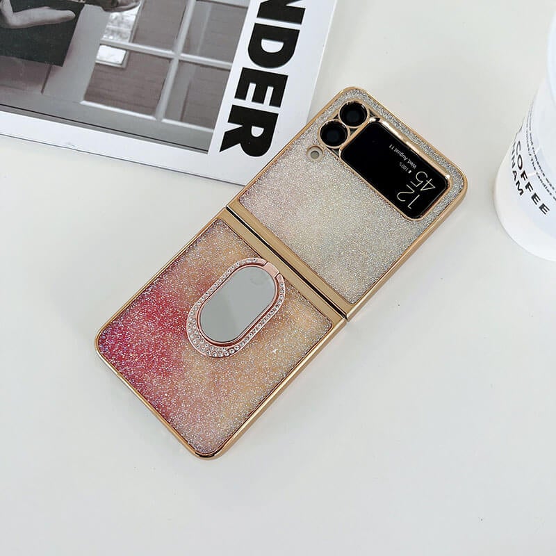 Shining Diamond Mirror Ring Protective Cover For Samsung Galaxy Z Flip 3 5G pphonecover