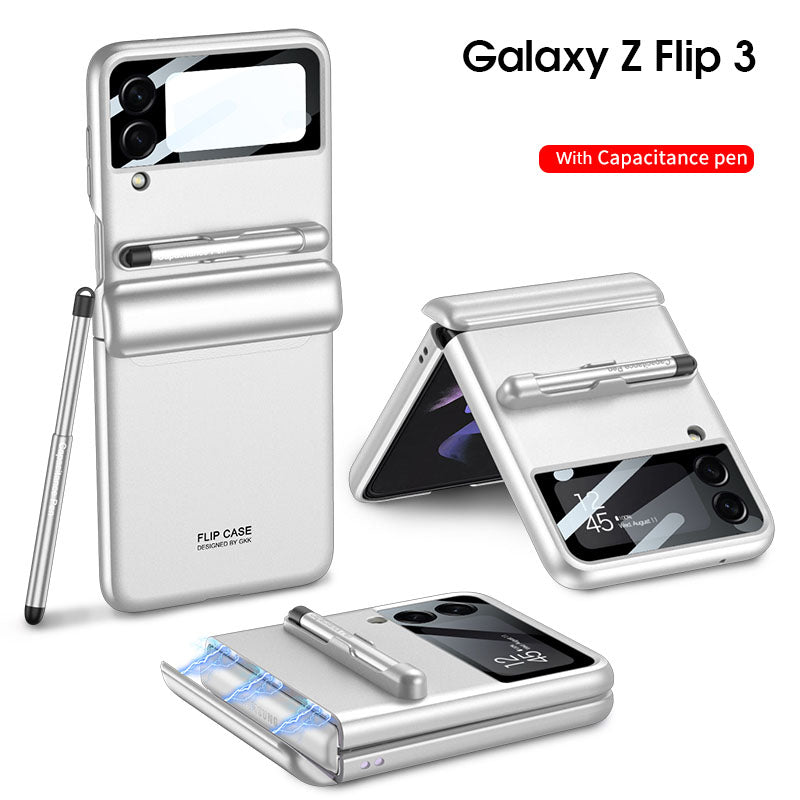 Magnetic All-included Shockproof Plastic Hard Cover For Samsung Galaxy Z Flip 3 5G