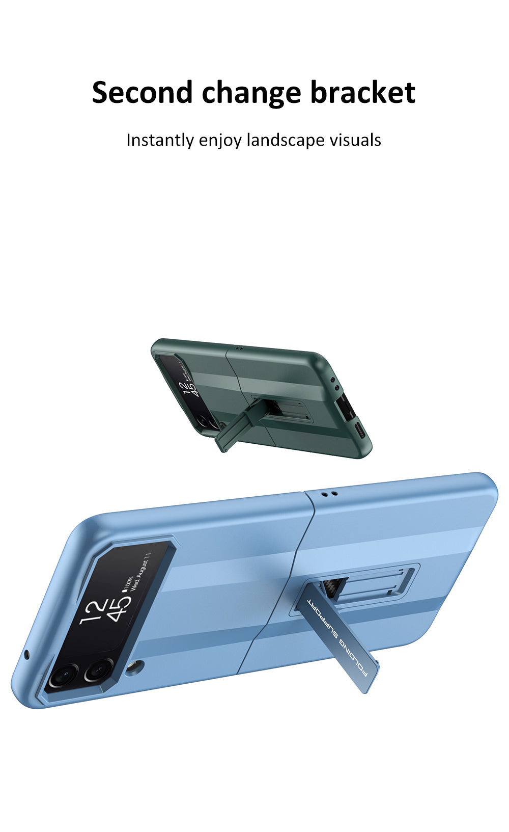 Full Protection Shockproof Phone Case With Folding Stand For Samsung Galaxy Z Flip4 5G
