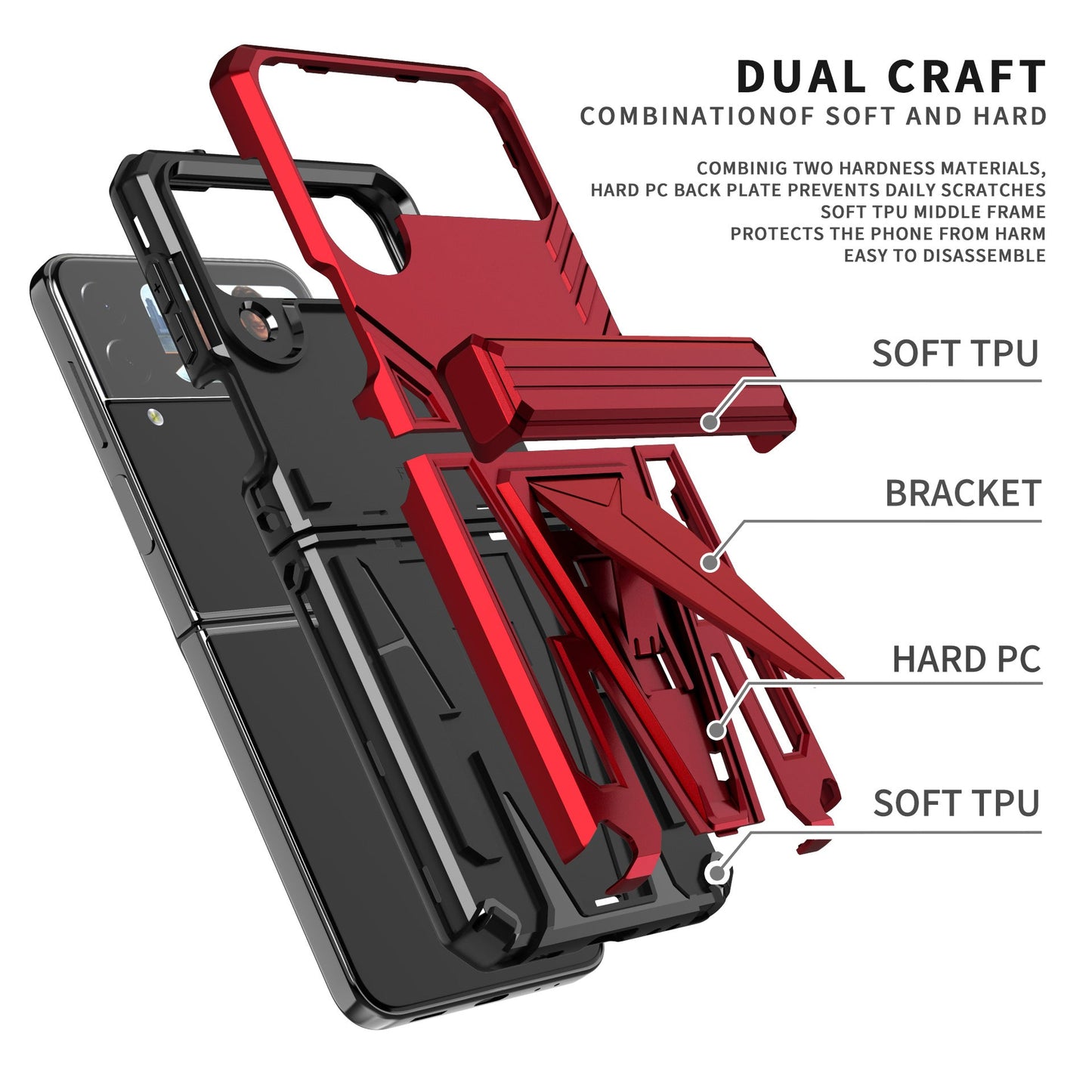 Full Surrounding Shockproof Phone Case Samsung Galaxy Z Flip4 5G Case