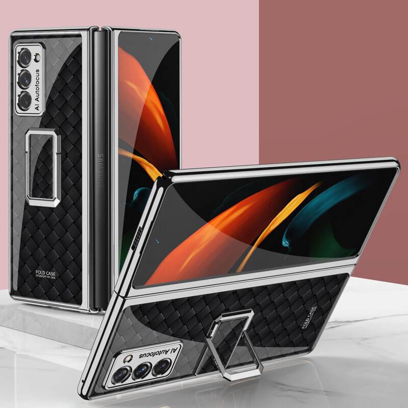 Luxury Plating Glass Case Anti-knock Protective Hard Edge Cover For Samsung Galaxy Z Fold 2 5G - VooChoice